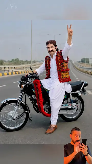 ethnic vest on motorcycle 1. سنگل مرد موٹرسائیکل پورٹریٹ ایڈیٹنگ | Single man mo