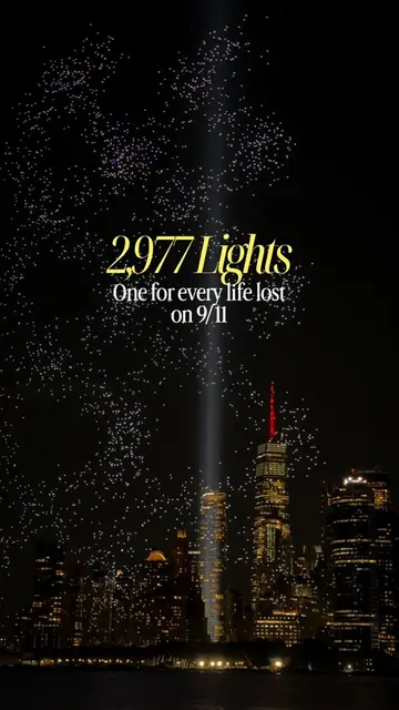 2,977 lights. One for every life lost on September 11. 🕊️ For the 25th annivers