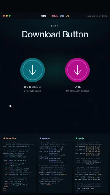 Download button animation — the arrow lies down and becomes the water. #uidesign