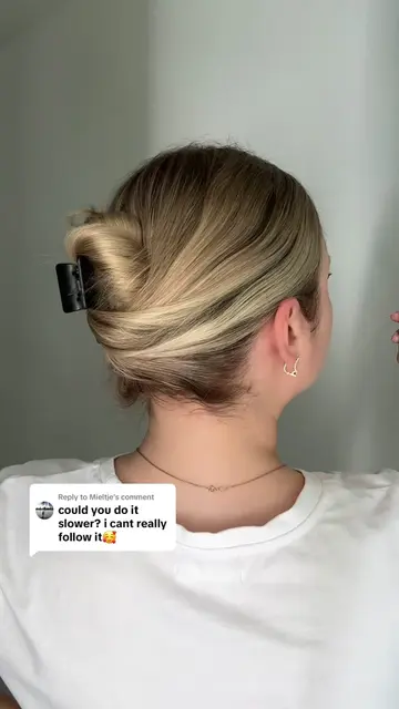Replying to @Mieltje  a slow version of my viral hairstyle video 🤍 #hairtok #ha