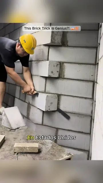 WhyAmericanBricklayersCutWallsThisWay🧱⚡ #ConstructionFacts#BuildingSkills#Brick