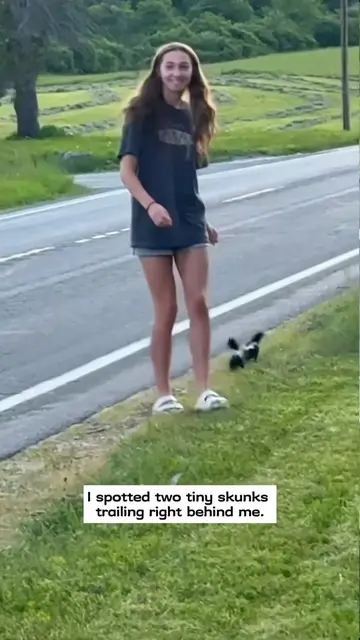 I spotted two tiny skunks trailing right behind me and then…#rescue #animals #fy
