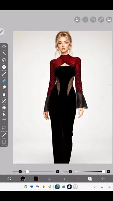 How to draw elegant evening dress using ibis paint x  #fashiondesign #sketch #fa