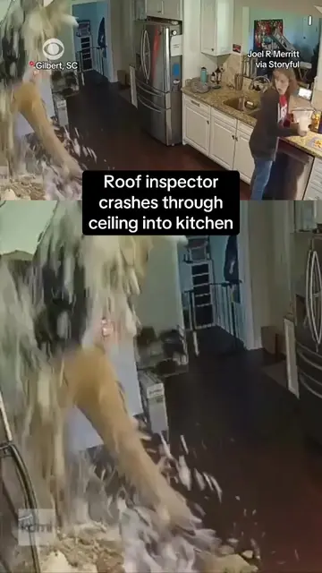 A routine roof inspection took an unexpected turn when an insurance adjuster fel