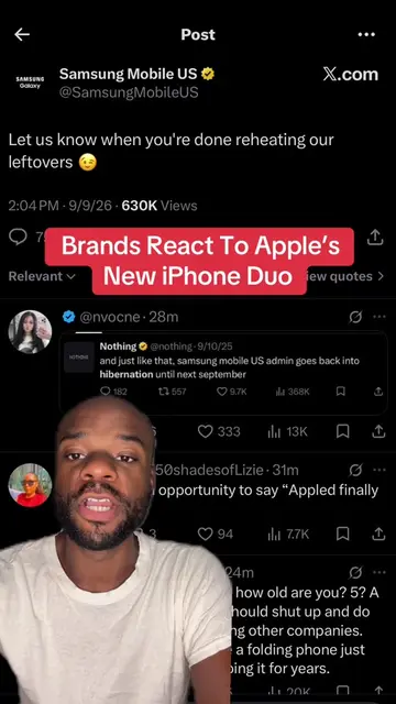 Samsung and Duolingo responded to Apple’s new iPhone Duo. #TyreakToldYou #iPhone
