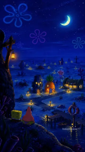 Our Childhood memories 🌙🫧💤 | Tap wallpics for live wallpaper  #bikinibottom #