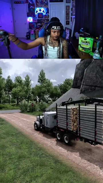 The load secured tho😂💯 #fypシ #bonkclips #americantrucksimulator #logginglife #