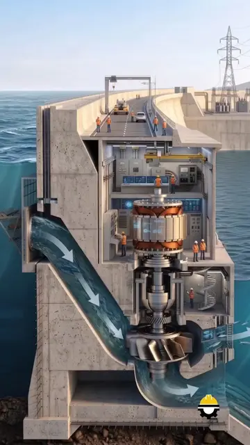 The Power of Flowing Water! 🌊➡️💡 From River to Grid ⚡(720P_HD)