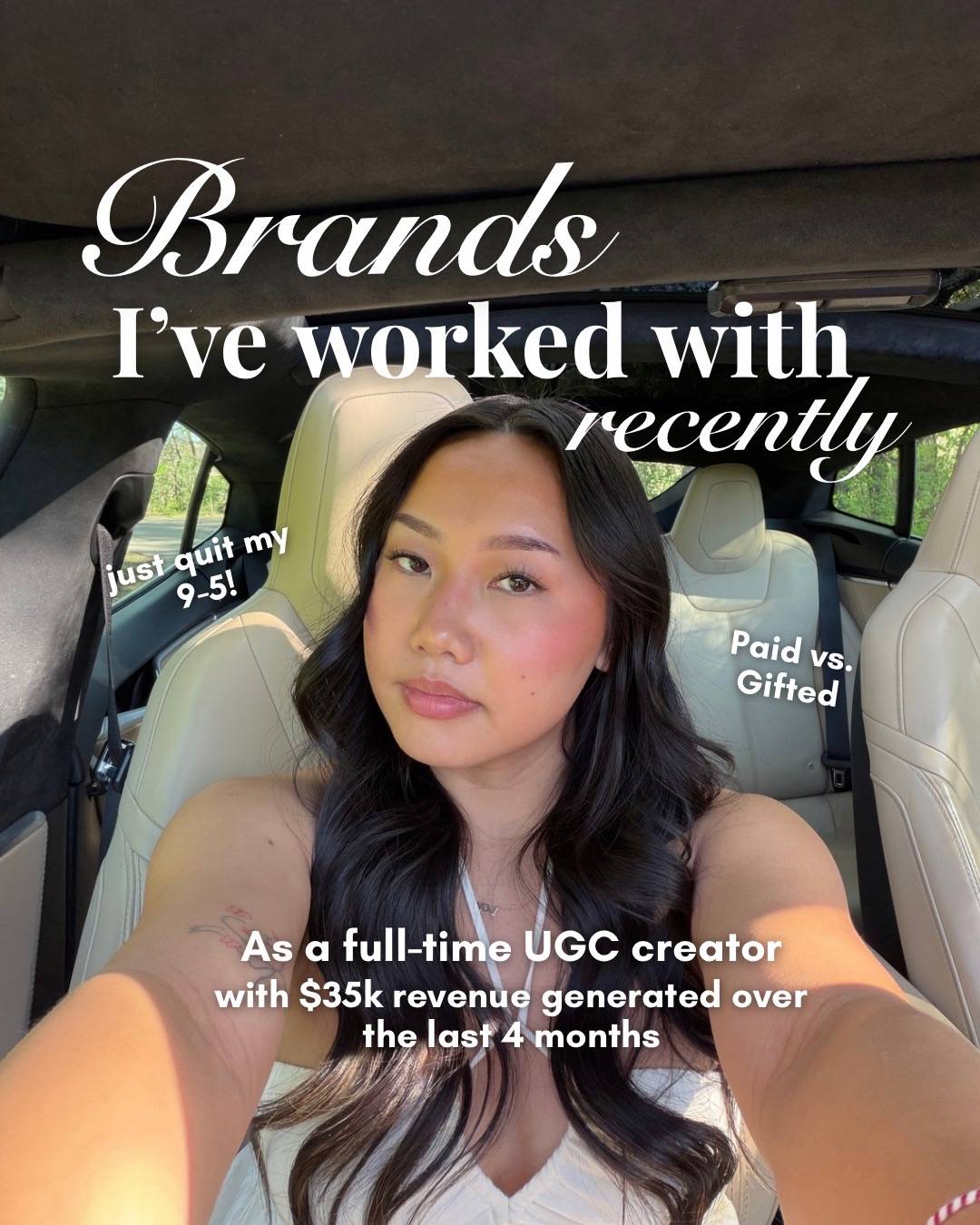 Mid-August, I quit my 9-5 to pursue UGC full-time. UGC didn’t just replace my in