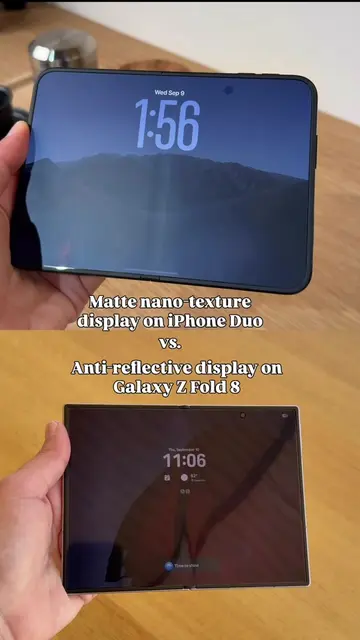 Apple’s and Samsung’s foldables both have displays that are designed to reduce r