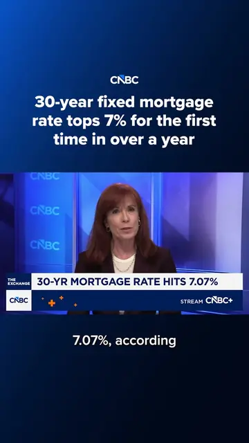 The average rate on the popular 30-year fixed #mortgage crossed over 7% on Thurs