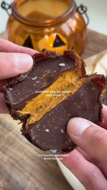 Pumpkin peanut butter date cups 🎃🌟 Pumpkin peanut butter date cups 🌟🍂🎃 4-6 
