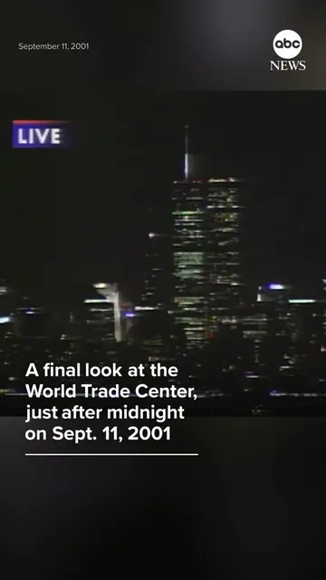A final look at the World Trade Center, just after midnight on Sept. 11, 2001, f