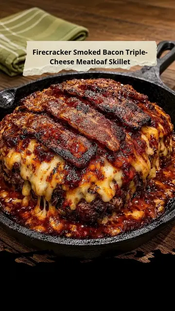 Firecracker Bacon Triple Cheese Meatloaf Skillet This Firecracker Bacon Triple C