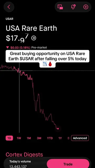 Who else is buying USA Rare Earth $USAR on this dip #stockmarket #stockstobuy #u