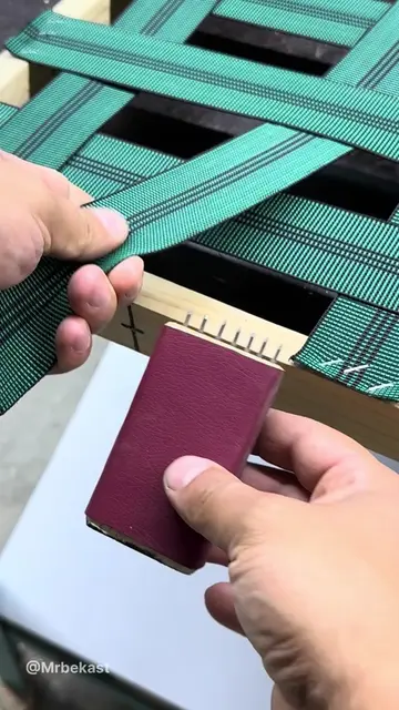 The furniture manufacturing process is belt tensioning