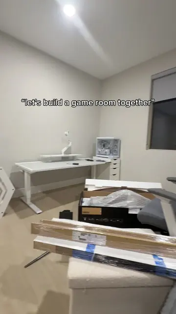 Moving in together is cool because it means you get to build a sick game room 🎮