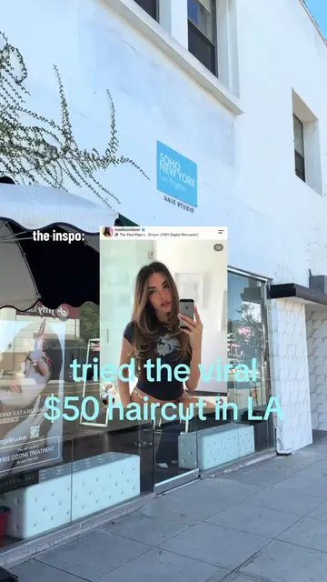 tried the viral $50 haircut in LA ✂️ mine was $60 for long hair + tip 👀 worth i