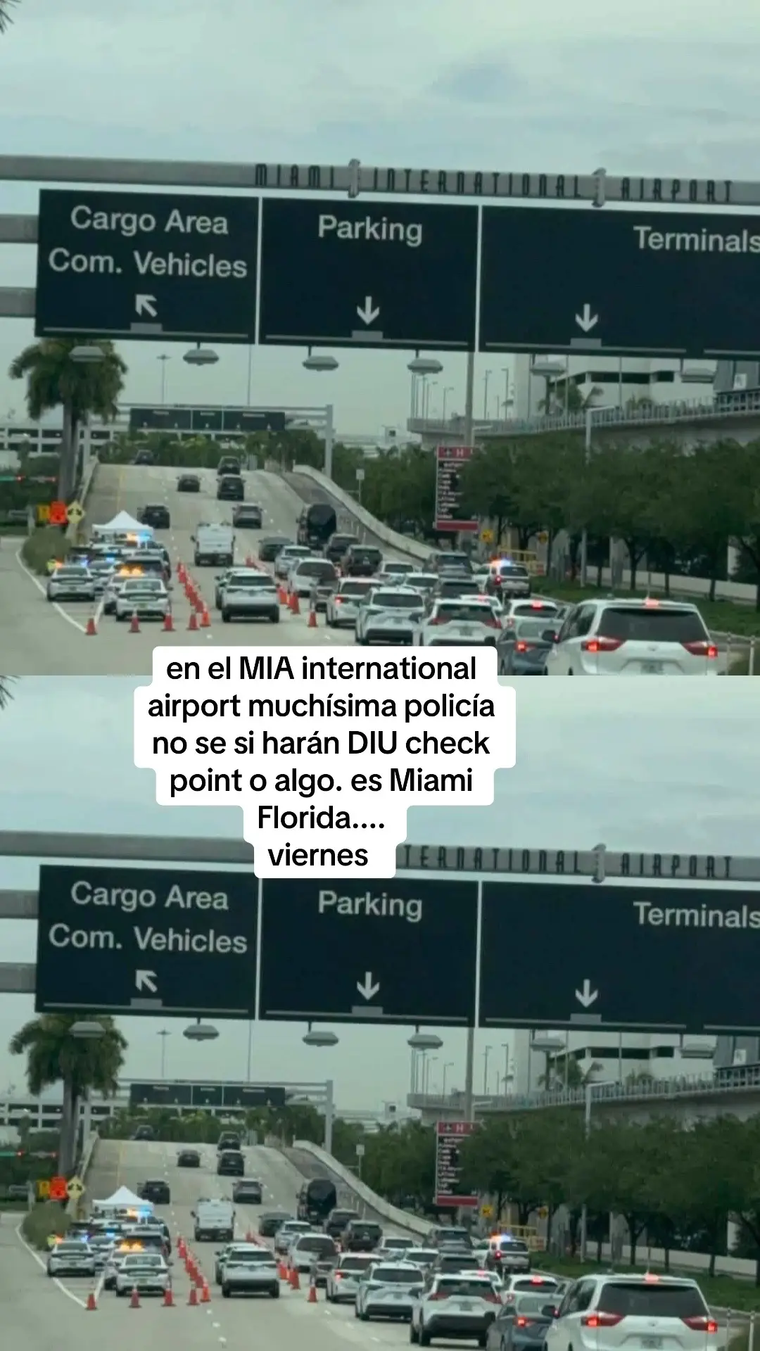 ¡Uff! Muchísima policía en el MIA International Airport ahora mismo. Me pregunto