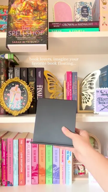 Imagine your favorite book floating ☁️ Our floating book display is adjustable s