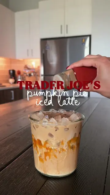 pumpkin pie iced latte using some pumpkin Trader Joe’s items 🍂✨☕️🥧  • 1 tsp pu