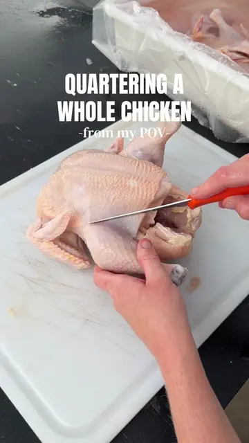 Hi, I’m your aunt now, and I need to teach you how to quarter a whole chicken. �