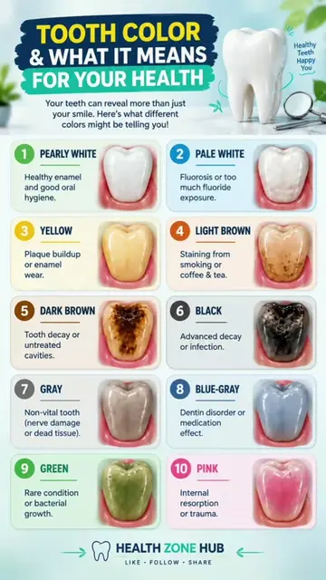 Tooth Color Secrets 🦷: What Your Teeth May Be Telling You! #ToothHealth #Dental
