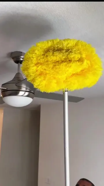 Dusty Fan? 😩 Don’t climb. just extend!  Long Handle + Microfiber Duster = Easy 
