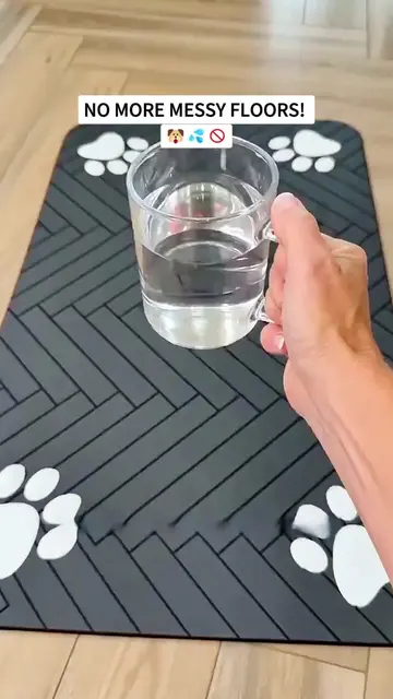 Tired of wiping up puddles every time your fur baby eats or drinks? 😭 You NEED 