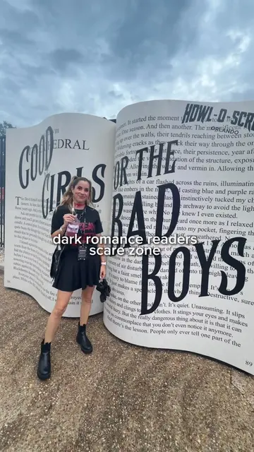 “Just One More Chapter” dark romance book readers themed scare zone at Howl-O-Sc