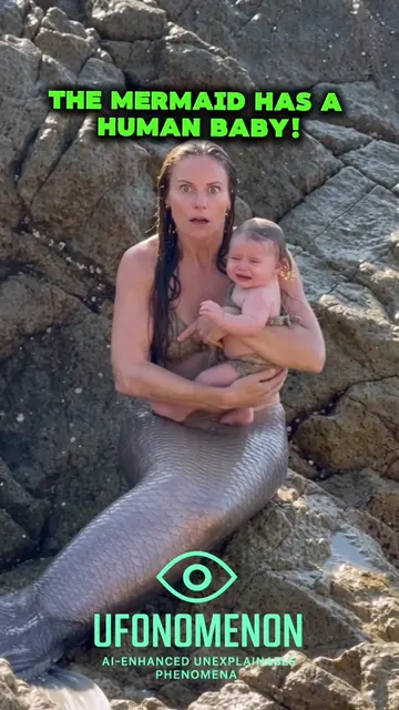 This mermaid has adopted a human baby! Must see! #mermaid #baby 