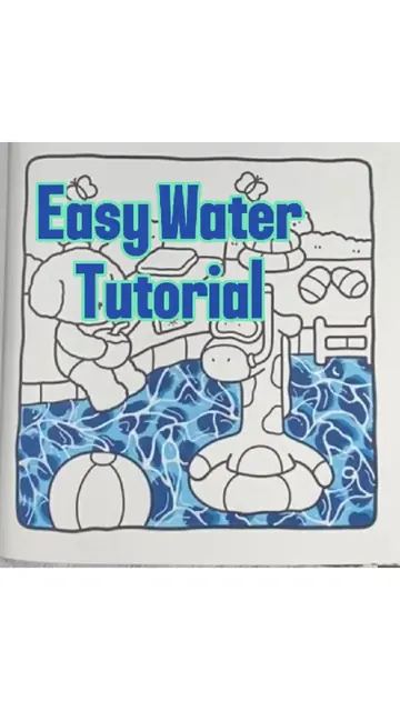 Easy water tutorial with alcohol markers and acrylic pens. #colortok #ohuhumarke