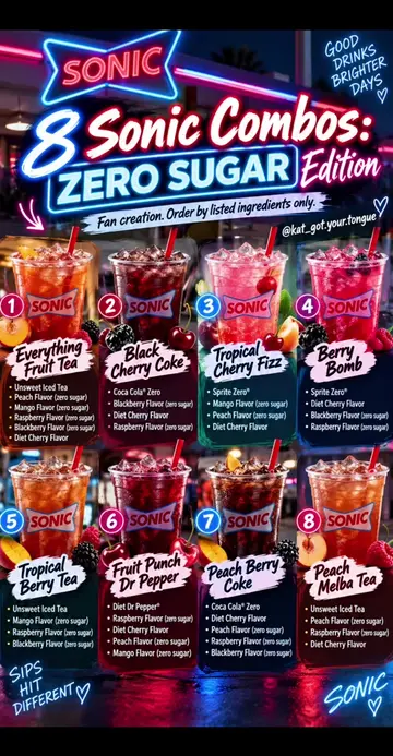 8 Sonic zero sugar custom combos for anyone who loves creative drinks without th