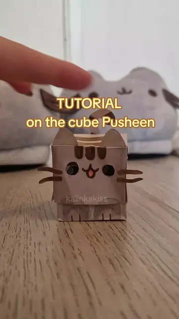 Tutorial on paper pusheen cube #pusheen #DIY #papercraft #cute #targetaudience 