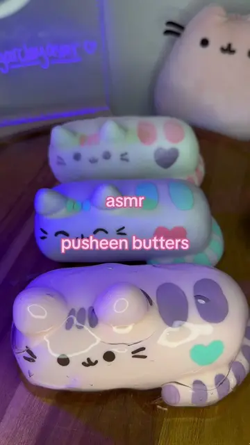 pusheen butter asmr!! #asmr #claycracking #waxcracking #pusheen #butter 