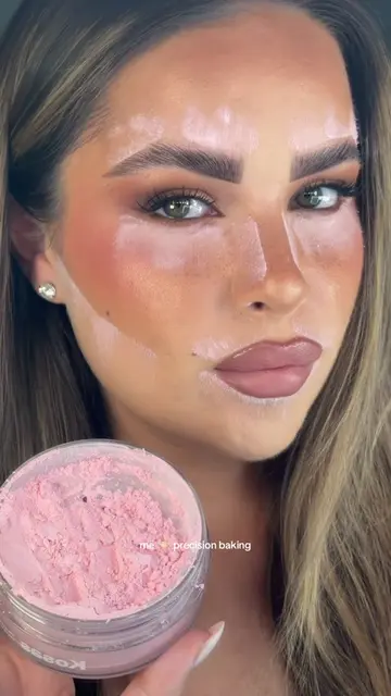 precision baking with @Kosas cloud set loose powder in candy 🩷 credit to @Katie