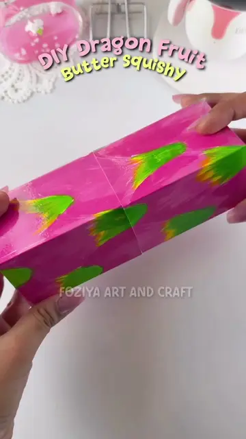 lets make dragon fruit butter squishy #craft #DIY #buttersquishy #artcraft 