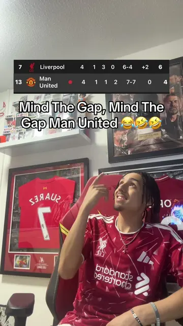 Mind The Gap Man United 😂🤣 #fyp #liverpool #manunited #PremierLeague #football