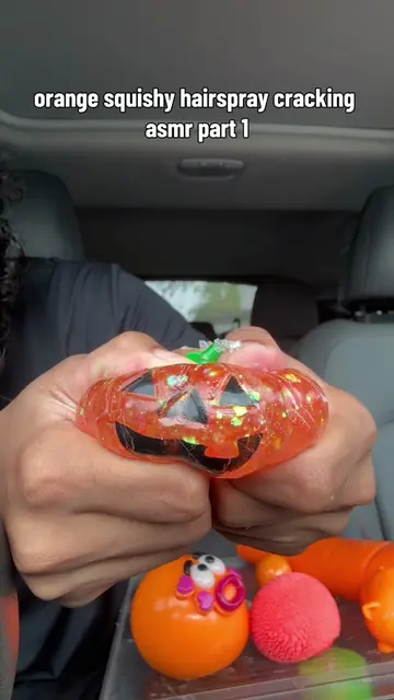 these orange squishies sound so good #asmr #squishyasmr #hairspraycrackingsquish