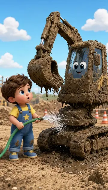 🚜 Wash the Dirty Construction Trucks! 🫧🌈 | Learn Colors with Baby Lolo 🚜 The