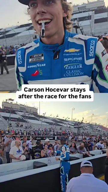 That’s what it’s all about. 👏  Carson Hocevar stuck around at Gateway after the
