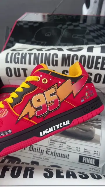 The paper 🥹 who wants a restock on these?? #lightningmcqueen #shoes #cars20than