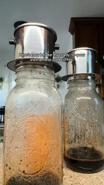 This is how I prep my Vietnamese iced coffee ahead of time.#bebotabrews #batched