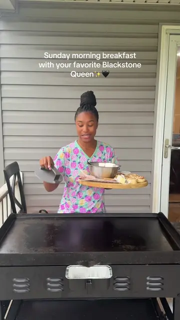 Breakfast is in fact my favorite thing to cook on my Blackstone ✨ #blackstone #o