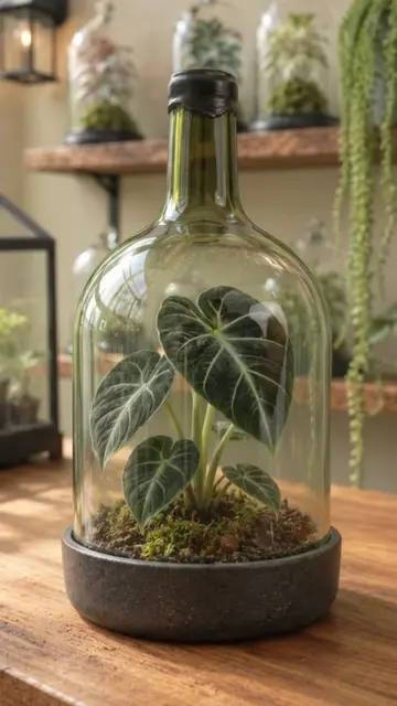 Crafting a Gothic Glasshouse From a Bottle 🖤🌱 Follow to us for more unusual pl