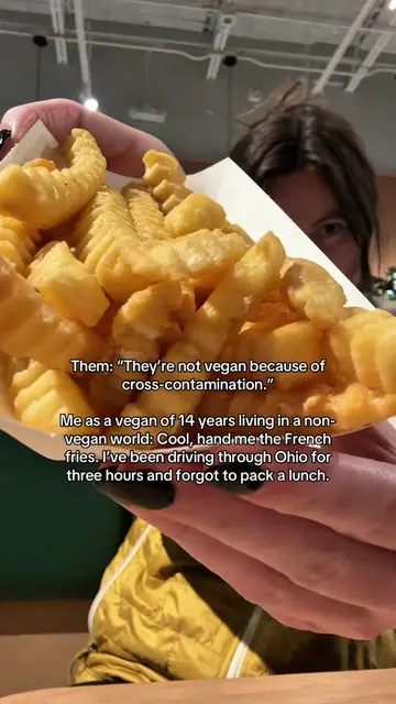 Them: “They’re not vegan because of cross-contamination.” Me as a vegan of 14 ye