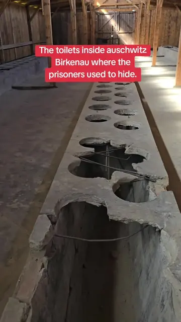 auschwitz Birkenau toilet barracks where the prisoners once hid away from the ss