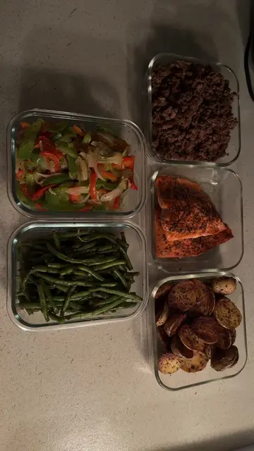 Found a new way of meal prepping for the week 🥩🫛🫑✨ Meal Prep Recipe Guide lin