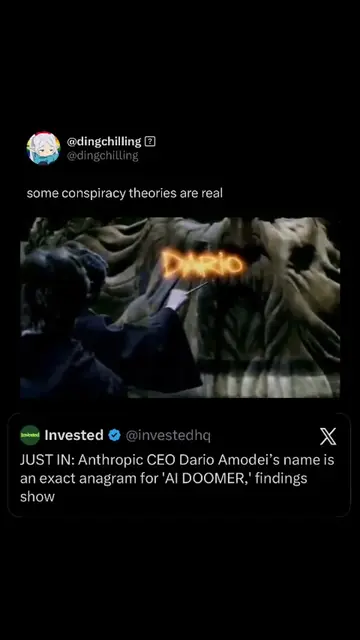 Anthropic CEO Dario Amodei’s name rearranges into “I DA AI DOOMER” using every l