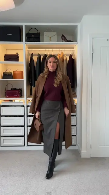 Autumn skirt outfit 🍂🤎 love the combination of colours here🙌would you wear th